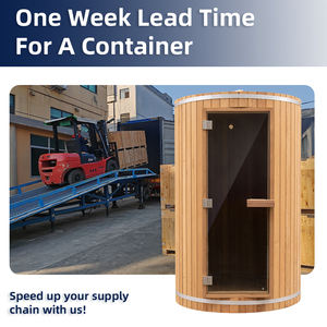 Cilindrico esterno bagno di vapore lontano infrarosso tradizionale secco una persona stanza Sauna al coperto barile Sauna per il bagno per Sal - Product Image 4