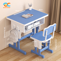 Ensemble de mobilier scolaire OEM et ODM avec pieds à revêtement de couleur Finitions personnalisables Ensemble de bureau et chaises pour enfants Vente en gros Bureau d'école