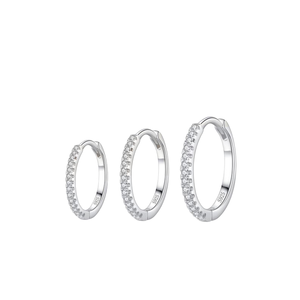 Pendientes de Aro de Plata de Ley 925 para Hombre, Estilo Hip Hop, 15 mm, con Circonita Cúbica 5A, Baño de Oro de 14k y Rodio, Pendientes de Aro con Circonita para Mujer - Product Image 1
