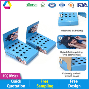 Boîte de présentation PDQ pliable personnalisée en carton ondulé écologique avec plateau incliné amovible et support sans outil pour rouges à lèvres et cosmétiques - Product Image 4