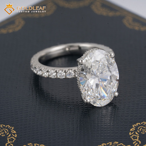 Bague de fiançailles classique en diamant de laboratoire Goldleafgem, taille ovale DEF VVS 5 carats, PT950, certifiée IGI, pour anniversaire (unisexe) - Product Image 3