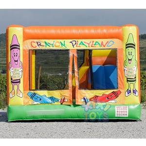 XIXI TOYS Parco Giochi Gonfiabile Commerciale per Bambini con Scivolo e Area Salti a Forma di Pastello in Vendita - Product Image 4