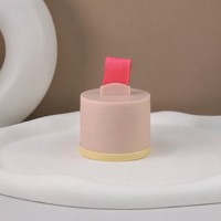 Boîte à poudre de maquillage en plastique personnalisée OEM Yuecai avec ruban et cordon, pot cosmétique, contenants cosmétiques, applicateur éponge pour marques