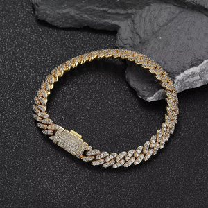 Hip Hop Zircon <b>Bracelet</b> 8mm Single Row Cuban Chain Jewelry Men's Personality <b>Bracelet</b> Tanjing Fashion Lijing Necklace - Product Image 2