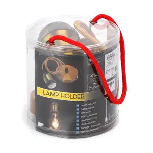 Portalámparas metálico E27, cable 2 x 0,75 mm, 1 m, acabado bronce dorado, ideal para iluminación decorativa y funcional en - Product Image 3