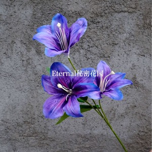 Fleurs artificielles en soie de la série Secret Garden Daylily et Lily, décorations de mariage, accessoires de décoration pour la maison - Product Image 2