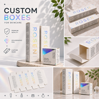 Boîte pliante personnalisée en carton avec impression UV sélective sur papier métallisé arc-en-ciel pour emballage cosmétique