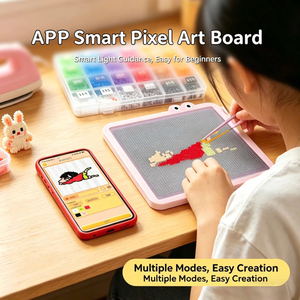 บอร์ดลูกปัดอัจฉริยะ APP พร้อมไฟ LED กระพริบ สำหรับสร้างภาพพิกเซล DIY เกมลูกปัดอิเล็กทรอนิกส์ ของเล่นเสริมพัฒนาการ - Product Image 4
