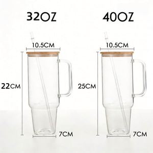 Vaso de Vidrio Alto de 32 oz para Auto con Asa Resistente para un Agarre Fácil con una Sola Mano Mientras Conduces - Product Image 5