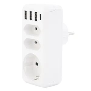 New EU Netherlands dc electrical plugs and sockets 3 USB 1 Type C Fast Charging Port secure electrical plug electric plug mold