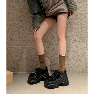 WETKISS Chaussures plateforme gothiques en cuir noir pour femme, style punk à clous, Oxford robustes, Y2K Lolita Creepers, escarpins plateforme pour femme - Product Image 5