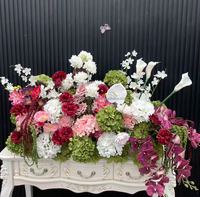 Neues Trendiges Arrangement Lila Orchideen Gangdekoration Hochzeits-Tischdekoration Rosa Grüne Blumen Mit Calla-Lilien