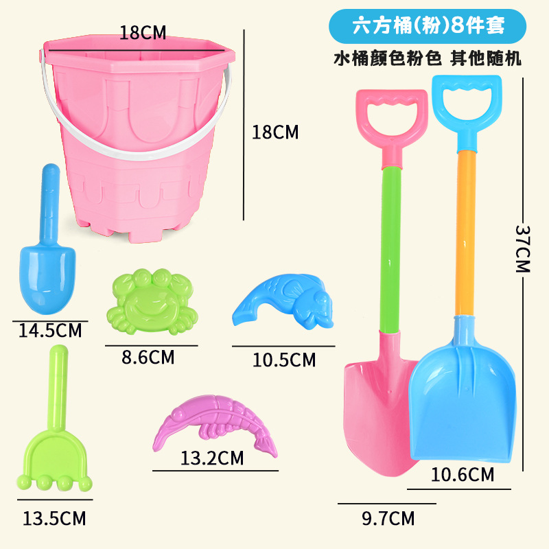 Set di 8 pezzi rosa a sei lati del barile del castello