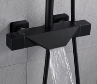 Robinet douche thermostatique en laiton, à levier unique, Style européen, robinet de bain-douche noir