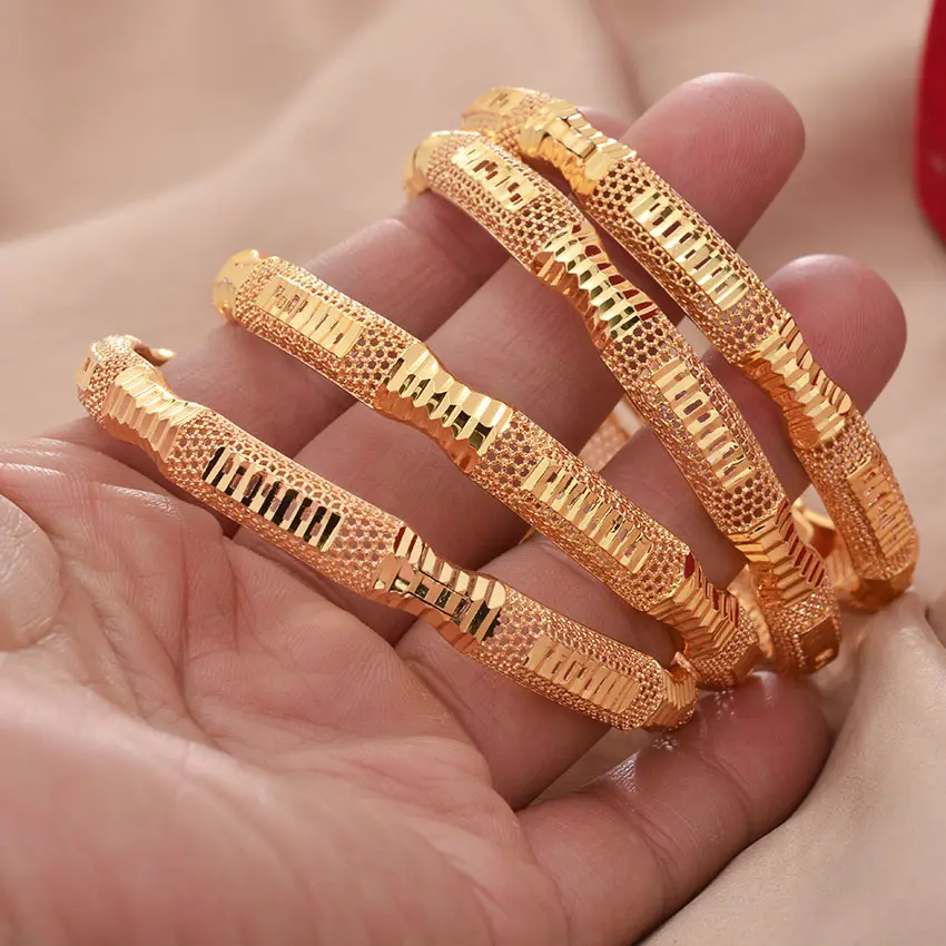 Dubai, venta al por mayor, brazalete de Color dorado, pulsera africana para fiesta de boda, regalo de joyería, brazalete árabe Hawaiano