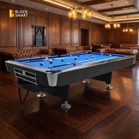 Table de billard américaine moderne sur mesure de 9 pieds avec système de retour de balles, queue incluse, pour usage professionnel intérieur, domestique ou commercial
