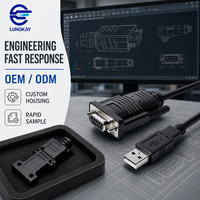 LUNG KAY Memproduksi Kabel Serial USB ke RS232 DB9 Female dengan Chip FTDI untuk Peralatan Industri PLC CNC Custom OEM ODM