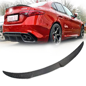 Séparateur de lèvre avant aspect carbone ABS toit aile aileron arrière diffuseur de voiture pour <span class=keywords><strong>Alfa</strong></span> <span class=keywords><strong>Romeo</strong></span> <span class=keywords><strong>Giulia</strong></span> 2015-2020 Kit de carrosserie accessoire de réglage - Product Image 2