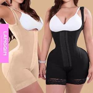 LANGQIN 2024 High Compression Women Plus Size Hip Enhancer Shapewear Women Full Body Shaper Bodysuit