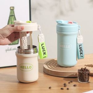 Mug à café isotherme de luxe personnalisé en acier inoxydable à double paroi, sans BPA, anti-fuite, avec paille pour enfants et cordelette - Product Image 5