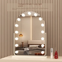 Miroir de maquillage moderne en métal Nalance LED avec lampe éclairée Grossissement 10x pour bureau Smart Home Use