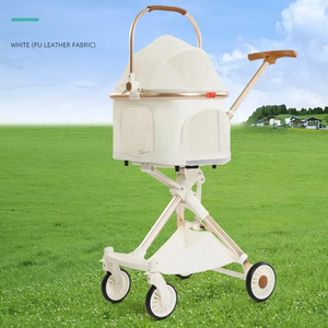 Adjustable Fabric Detachable <b>Carrier</b> Luxury Foldable 4-Wheel Belt Closure <b>Pet</b> Stroller for Cats Dogs & Small Animals - Product Image 6
