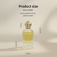 Flacon de parfum en verre côtelé vintage vide de 50 ml, 100 ml, 150 ml, avec bouchon doré orné, emballage de luxe pour parfum