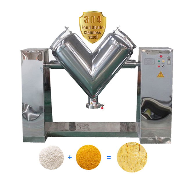 Food Grade 304 316L Stainless Steel V Blender Mixer Machine for Spice Coffee Milk Protein Powder Seasoning