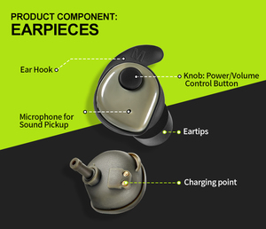 Oreillettes Bluetooth rechargeables antibruit dans l'oreille Bouchons d'oreilles électroniques tactiques Protection auditive électronique - Product Image 5