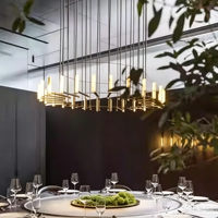 Lustres contemporains de luxe en albâtre rond pour hôtel et restaurant, luminaires suspendus pour table à manger, pour plafond haut