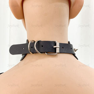 JoyPark 패션 펑크 록 고딕 스파이크 SM 초커 큰 O-라운드 내구성 하이 퀄리티 PU 가죽 스터드 리벳 칼라 목걸이 - Product Image 6