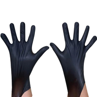 Gants jetables noirs de TPE de gants de tatouage de polyéthylène de catégorie comestible pour l'usage quotidien de salon de clou
