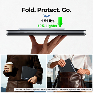 เคสคีย์บอร์ดหนัง PU สำหรับ Samsung Tab S10/S11 FE+ 13.1 นิ้ว พร้อมตัวล็อคแม่เหล็กแบบปลอดภัย รองรับแทร็คแพดแบบมัลติทัช รองรับโลโก้แบบกำหนดเอง - Product Image 5
