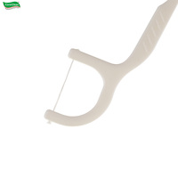 Fil dentaire écologique à la menthe avec manche biodégradable pour le nettoyage des dents, logo personnalisé, certifié ISO, vente en gros
