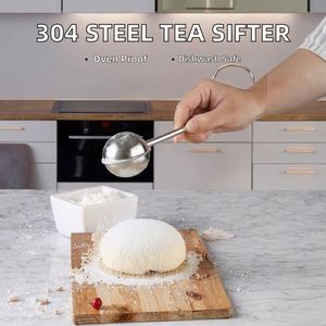 Infuseur à thé à une main en acier inoxydable 304, tamis, support à croissants, saupoudreuse à farine et sucre, saupoudreuse à poudre, pour la pâtisserie et l'usage domestique, compatible four - Product Image 2