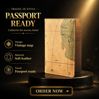 Portefeuille de voyage en cuir PU Boshiho Factory avec motif carte, étui pour passeport et cartes, porte-passeport en cuir