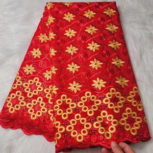 Precio al por mayor, vestido de Color verde, tela de encaje de algodón y bordado de costura con piedras, gasa suiza de algodón para vestido de mujer - Product Image 1