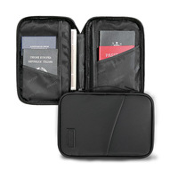 Portefeuille décontracté à fermeture éclair pour passeport, pochette pour hommes, sacs et portefeuilles en cuir PU, organiseur de documents de passeport, étui de rangement