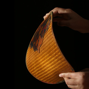 Bamboo Woven Tea Mat Natural Handmade Heat Insulation Round Coaster For Tea Set Home Decoration - Product Image 3