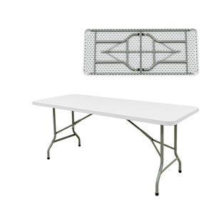 Buena calidad <span class=keywords><strong>6</strong></span> pies mesa plegable boda plegable al por mayor blanco al aire libre de plástico Camping mesa plegable - Product Image 1