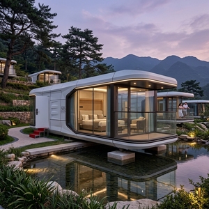 Cabaña Cápsula Espacial Resistente al Viento, Impermeable y Anticorrosión con Muebles <span class=keywords><strong>de</strong></span> Baño Completos para <span class=keywords><strong>Chalet</strong></span> <span class=keywords><strong>de</strong></span> <span class=keywords><strong>Vacaciones</strong></span> en Montaña o Lago - Product Image 3