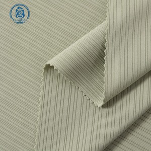 Super Cool Feeling 5*3 FDY Tissu de pull tricoté côtelé 200GSM 165CM Maillot uni extensible respirant pour vêtements décontractés Stock - Product Image 1