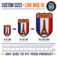 Patch brodé personnalisé Paris France, badge de voyage, écusson thermocollant pour vêtements