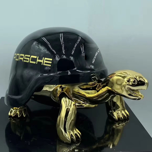 Revêtement de galvanoplastie personnalisé Tortue <span class=keywords><strong>Statue</strong></span> 40cm Résine Cartoon Tortue <span class=keywords><strong>Sculpture</strong></span> pour Galerie d'Art Affichage