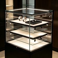 GZowin Umweltfreundlicher Schmuck-Verkaufsstand mit Glasvitrine LED-Beleuchtung Anpassbare Farben für den Außenbereich