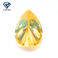 4*6-7*11mm Poire Cut Plating Golden Yellow Loose Moissanite Diamond Faceted Vivid Yellow Color Moissanite Gems for Jewelry