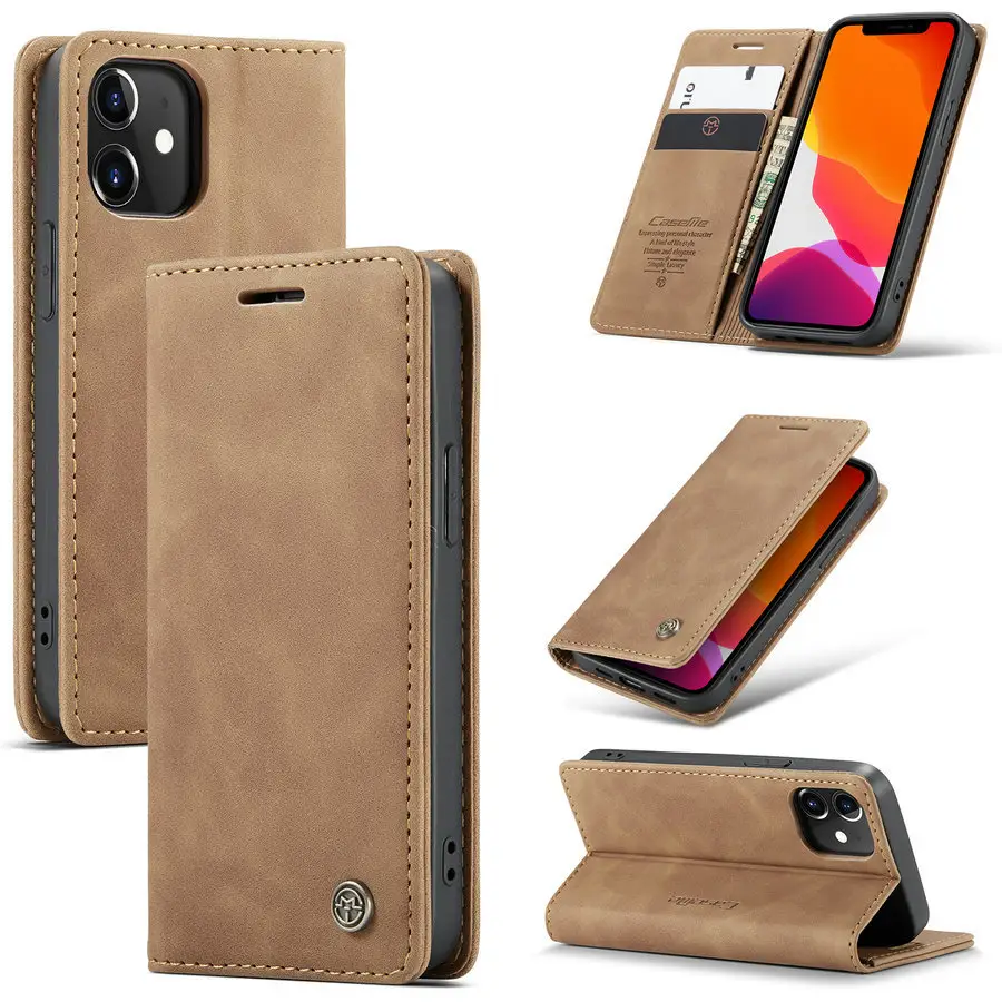 CaseMe for iPhone 12 Casing Stand Fold Slim Magnetic Leather mini / pro Wallet Cards Mobile Phone case & bags
