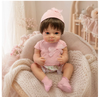 Boneka Bayi Reborn Realistis 45cm, Boneka Bayi Baru Lahir Simulasi Vinyl Lembut, Mainan Peluk yang Menenangkan untuk Anak-anak, Hadiah Koleksi