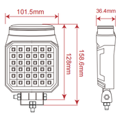 4-Zoll LED Quadratisches Weißes Arbeitslicht mit Stroboskop-Funktion, Bernsteinfarbenes Blitzlicht, Warnleuchte, Flutlicht für Geländefahrzeuge, Gabelstapler, LKW, Anhänger