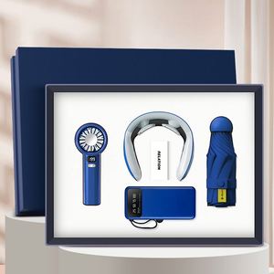 4-in-1 Handmade Business Gift Set with Fan Power Bank Umbrella & Neck Massager (UV Printed) for Corporate Events & Souvenirs - Product Image 2